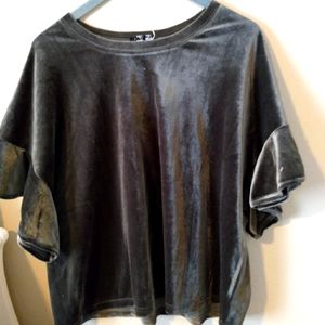 Hunter green velvet top